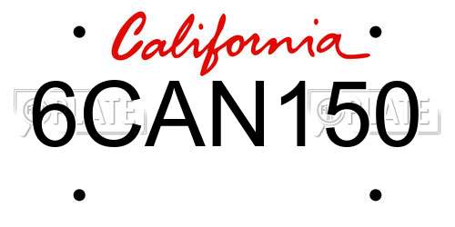 6CAN150 California License Plate