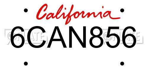 6CAN856 California License Plate
