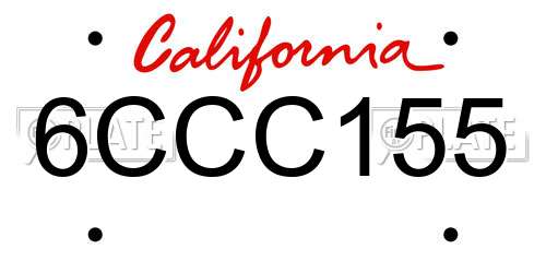 6CCC155 California License Plate