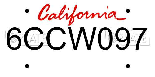 6CCW097 California License Plate