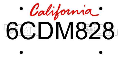6CDM828 California License Plate