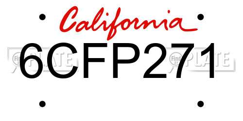 6CFP271 California License Plate
