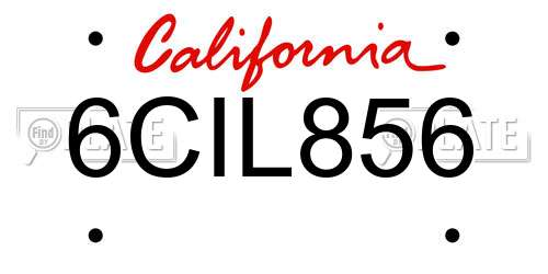 6CIL856 California License Plate