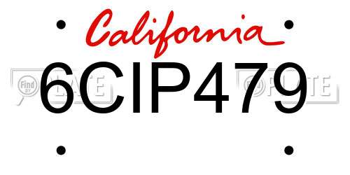 6CIP479 California License Plate
