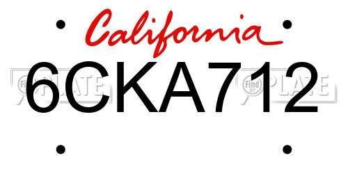 6CKA712 California License Plate