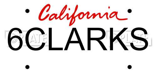 6CLARKS California License Plate