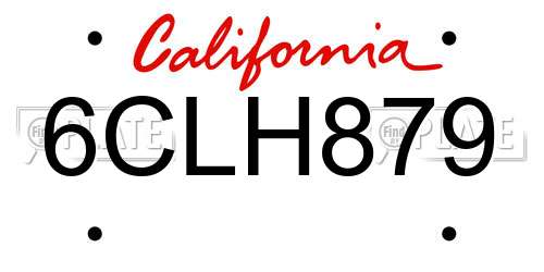 6CLH879 California License Plate