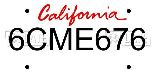 6CME676 California License Plate