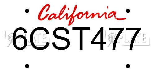 6CST477 California License Plate