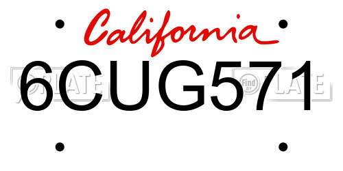 6CUG571 California License Plate