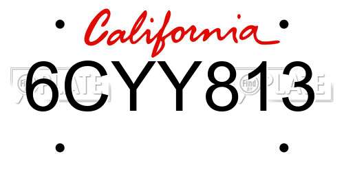 6CYY813 California License Plate