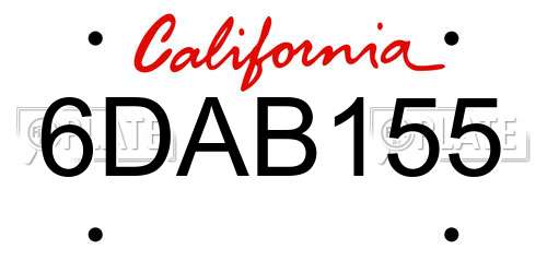 6DAB155 California License Plate