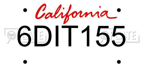 6DIT155 California License Plate