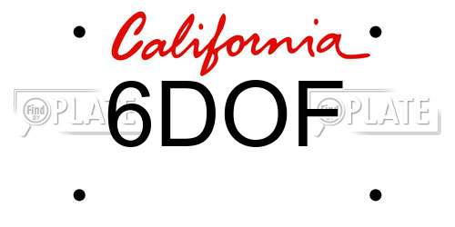 6DOF California License Plate