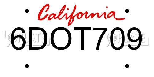 6DOT709 California License Plate
