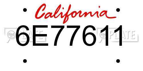 6E77611 California License Plate