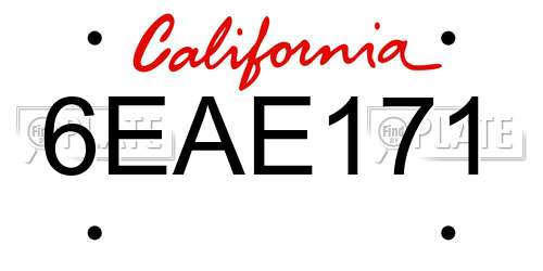 6EAE171 California License Plate
