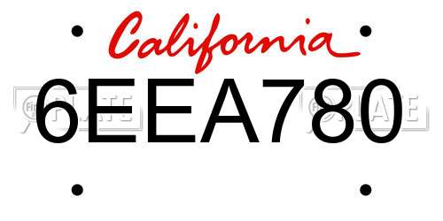 6EEA780 California License Plate
