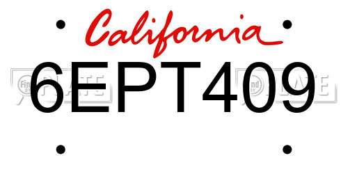 6EPT409 California License Plate