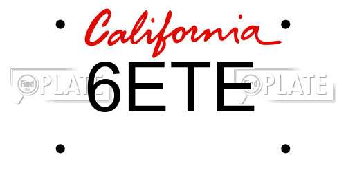 6ETE California License Plate