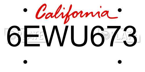 6EWU673 California License Plate
