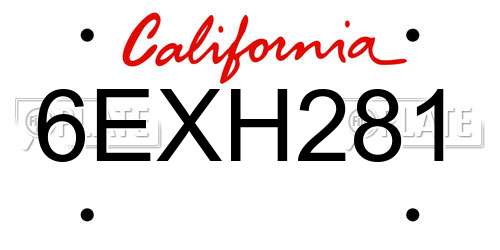 6EXH281 California License Plate