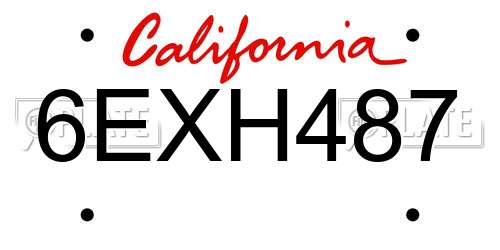 6EXH487 California License Plate