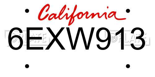 6EXW913 California License Plate