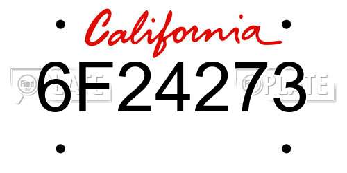 6F24273 California License Plate