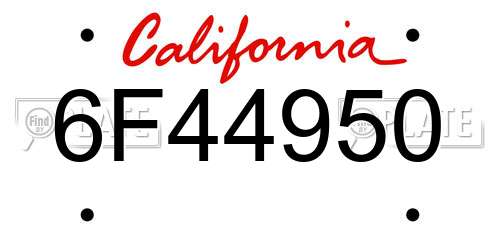 6F44950 California License Plate