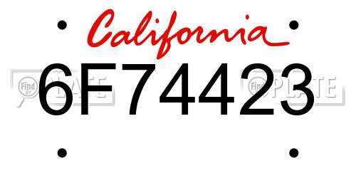 6F74423 California License Plate