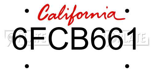 6FCB661 California License Plate