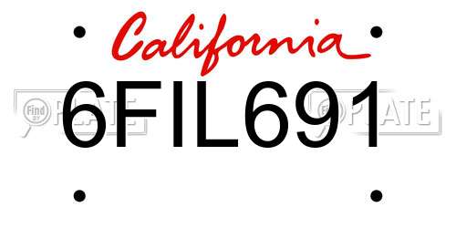 6FIL691 California License Plate
