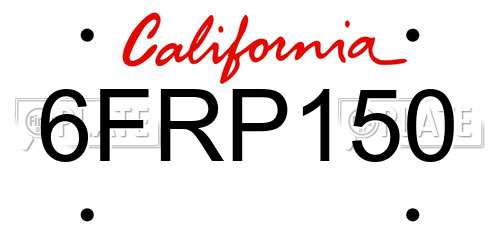 6FRP150 California License Plate