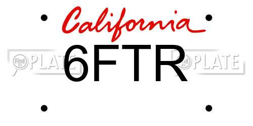 6FTR California License Plate