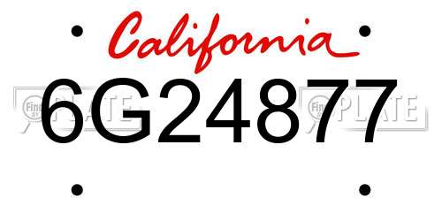 6G24877 California License Plate