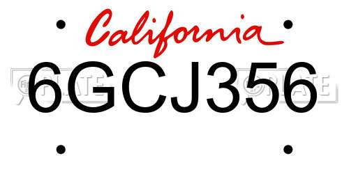 6GCJ356 California License Plate