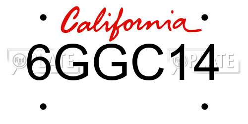 6GGC14 California License Plate