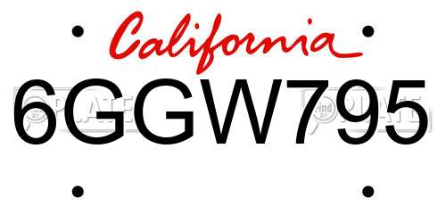 6GGW795 California License Plate