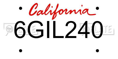 6GIL240 California License Plate