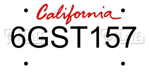 6GST157 California License Plate
