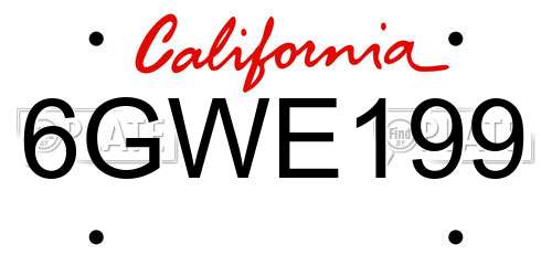 6GWE199 California License Plate