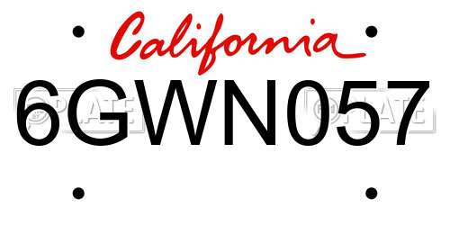 6GWN057 California License Plate