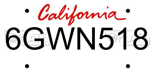6GWN518 California License Plate