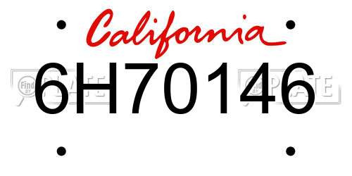6H70146 California License Plate