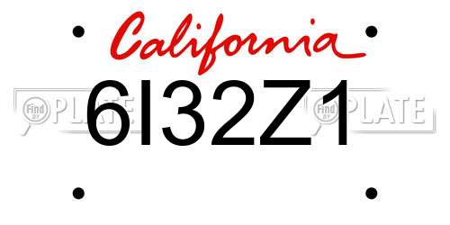6I32Z1 California License Plate