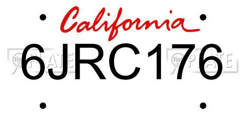 6JRC176 California License Plate