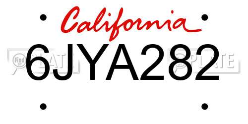 6JYA282 California License Plate