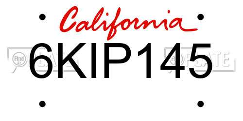 6KIP145 California License Plate