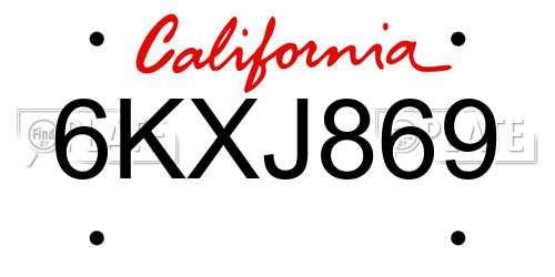 6KXJ869 California License Plate
